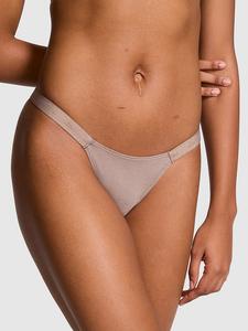 Трусики-Стринги из хлопка с блестками и логотипом Pink, sparkle knit iced coffee sparkle knit