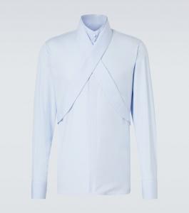 Рубашка Carvies из хлопкового поплина Dries Van Noten, светло-синий