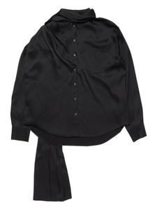 Многослойная атласная блузка Acne Studios, черный