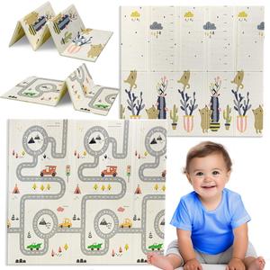 ОБРАЗОВАТЕЛЬНЫЙ КОВРИК ПЕННЫЙ, СКЛАДНОЙ ДЛЯ ДЕТЕЙ, БОЛЬШАЯ ДОРОГА ВОЛКОВ 180x200 Inna marka