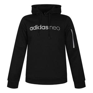 Толстовка Adidas Neo Hooded Sweatshirt 'Black White', черный