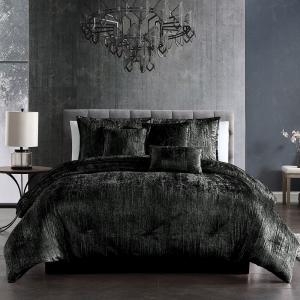 Набор одеял Riverbrook Home Turin Crinkle Velvet из 7 предметов, черный