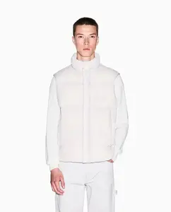 Мужской стеганый жилет из настоящего пухa Armani Exchange, светло-серый