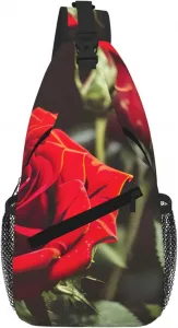Сумка через плечо с принтом винных и красных роз для мужчин и женщин, дорожная сумка для походов и однодневных путешествий.