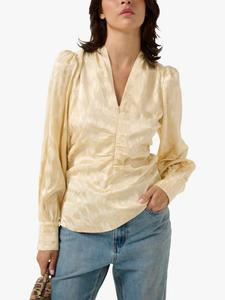 Блузка gzdalila с v-образным вырезом и длинным рукавом Gestuz, цвет Butter Yellow