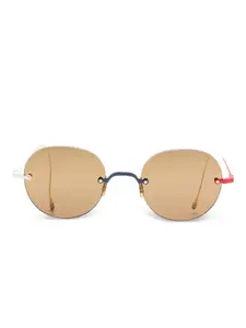 Солнцезащитные очки в безободковой оправе Thom Browne, синий