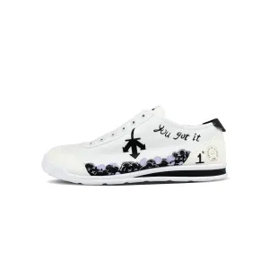 Кроссовки для скейтбординга мужские Crontempo Fun Grip устойчивые к истиранию дышащие низкие DESCENTE, белый