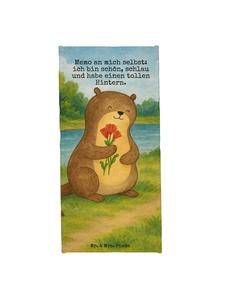 Mr. & Mrs. Panda Банное полотенце с изображением выдры и букета цветов, а также надписью белого цвета