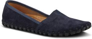 Женские мокасины Spring Step Kathaleta из премиальной кожи - удобные балетки с мягкой стелькой, резиновой подошвой и элегантной строчкой, темно-синий