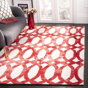 Ковер SAFAVIEH, 61 x 92 см, Dip Dye Collection Ivory/Red DDY675C ручной работы марокканский акварельный премиум шерстяной