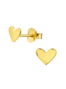 Alexander York Детские серьги-гвоздики в форме сердца из золота, изготовленные из серебра 925 пробы, комплект из 2 штук