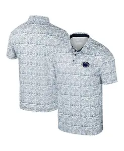 Мужская поло большого и высокого размера Penn State Nittany Lions в сине-белую полоску по всей поверхности Colosseum