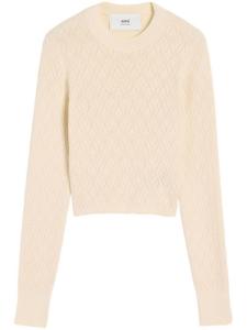 AMI Paris топ Ami de Coeur из хлопковой смеси, нейтральный цвет