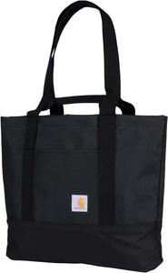 Классическая вертикальная сумка-тоут Carhartt, материал с водоотталкивающим покрытием, с ручками и наплечным ремнем, Black