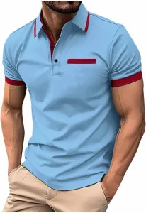 Мужская классическая поло с коротким рукавом Slim Fit QUNPIU