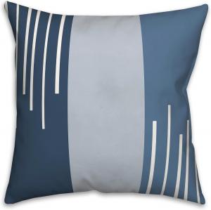 Creative Products Декоративная подушка с блоками и полосами, мягкий пушистый чехол Blue Blocks and Stripes