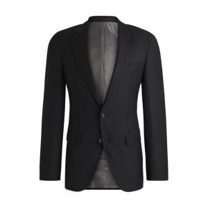 Приталенная куртка из натуральной шерсти с добавлением эластичных волокон BOSS, светло-серый