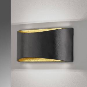 Светодиодный настенный светильник Shine Arles, железо - черный / золотой - 2-световой