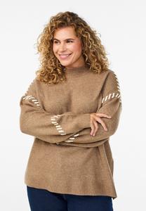 Джемпер Zizzi Jumper, Caribou Melange/Brown