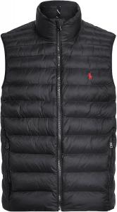 Polo Ralph Lauren мужская пуховая куртка, пуховый жилет, на молнии, Polo Black With Red Pony.