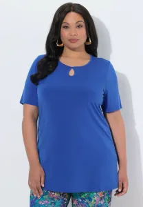 Базовая футболка keyhole alinie rundhals halbarm Ulla Popken, Azure