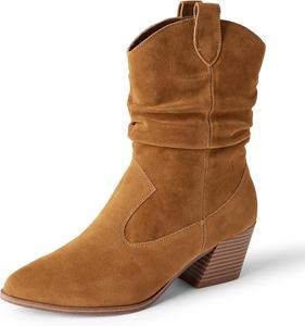 Женские модные западные сапоги до середины икры Amazon Essentials, Tan