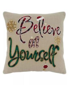 Декоративная подушка «Поверьте в себя», 18 x 18 дюймов Saro Lifestyle, бежевый