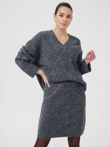 Свитер Trudy с V-образным вырезом KAFFE Curve, Dark Grey Melange