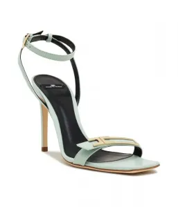 Кожаные сандалии на шпильках Elisabetta Franchi, фисташковый