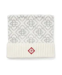 Шапка-Бини из мохера с монограммой Ski Casablanca, белый