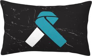 ByoBLu Декоративная подушка с лентой осведомленности о раке шейки матки Black