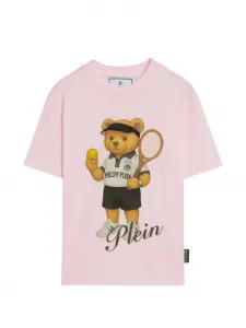 Футболка с рисунком мишки Philipp Plein Junior, розовый