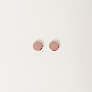 Серьги из металла с эмалью MIU MIU, орхидея розовая