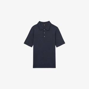 Поло Reiss Manor из мериносовой шерсти с коротким рукавом, синий