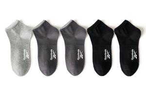 Низкие носки унисекс набор из 5 пар Reebok, черный/темно-серый/светло-серый