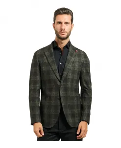 Зеленая куртка из шерстяной смеси в клетку Mulish, зеленый