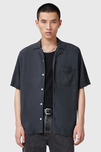 Рубашка cudi из льняной смеси AllSaints, синий