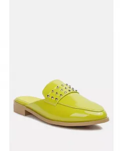 YASHTA Женские мюли на плоской подошве с патиной и шипами Rag & Co, зеленый