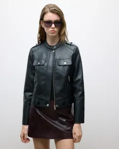 Женская кожаная байкерская куртка с отделкой Tintoretto, черный