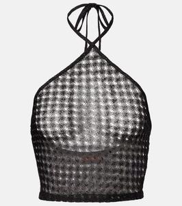 Открытый топ-бюстье с запахом из металлизированной ткани Missoni, Black