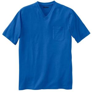 Мужская неусадочная легкая футболка Kingsize Big & Tall с карманами и v-образным вырезом KingSize, цвет Royal Blue