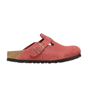 Кроссовки Birkenstock Boston Suede Embossed Corduroy Narrow Sienna Red, красный