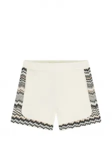 Шорты с зигзагообразным узором Missoni Kids, бежевый