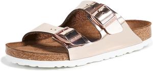 Сандалии Birkenstock Arizona с мягкой стелькой для взрослых унисекс, Metallic Copper