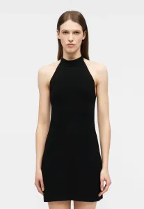 Платье-Мини с бретелькой через шею, трикотажное платье Norma Kamali, Black