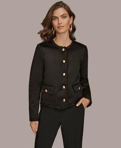 Женское пальто свободного кроя на пуговицах Donna Karan New York, Black