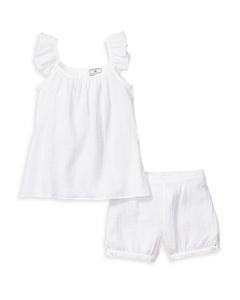 Комплект из марлевых шорт Amelie для девочек — Baby, Little Kid, Big Kid Petite Plume, цвет White