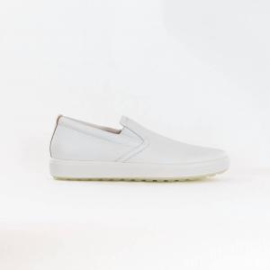 Женские мягкие кроссовки-слипоны Soft 7 Casual в цвете «белый/пудровый» ECCO