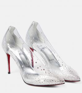Туфли-лодочки из ПВХ с декором Degrastrass Christian Louboutin, серебряный