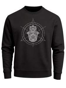 Neverless Свитшот 'Hamsa Hand' в черном цвете